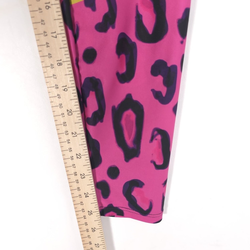 LOONY LEGS Women's Leggings MEDIUM Colorful Abstract Leopard Print Pocket Gym - Picture 5 of 11